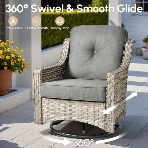 Outdoor Patio Furniture Set with Fire Pit Table