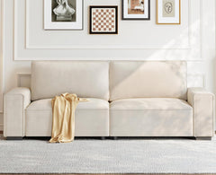 Eighty FiveInch Beige Sofa Modern Living Room Furniture
