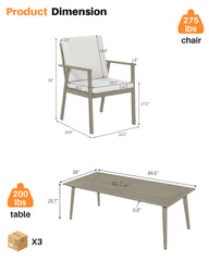 SeeHill 9-Piece Patio Dining Set with Umbrella Hole