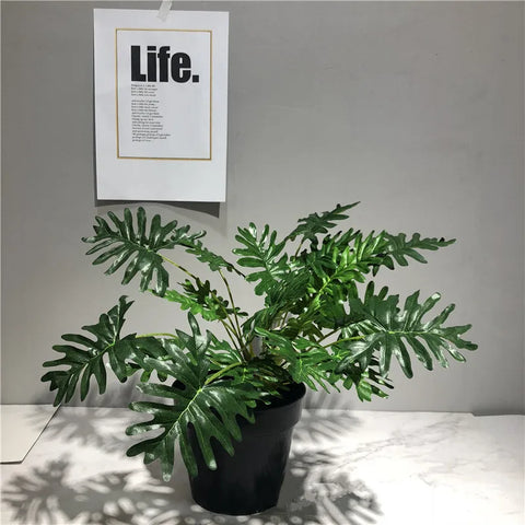 Artificial Palm Monstera Plant 40cm – 23-Head Silk Potted Decor