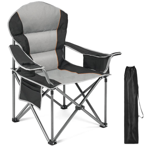 JHK Heavy Duty Camping Chair 450lbs Capacity Portable Folding Chair with Cup Holder Sturdy Steel Frame Outdoor Chair for Camping