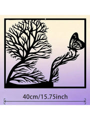 3-Piece Black Metal Tree of Life Wall Art – Wall Hanging Decor Set