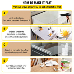 SucceBuy Transparent PVC Table Cover Protector (1.5–2mm Thick)