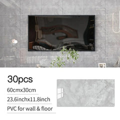 30-Pack Self-Adhesive Marble Tile Wall Stickers – PVC Wall Panels