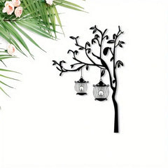 3-Piece Black Metal Tree of Life Wall Art – Wall Hanging Decor Set