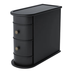 Tribesigns Round Solid Wood End Table with Drawer