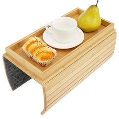 Bamboo Wood Foldable Sofa Armrest Cup Holder Tray