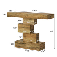 Tribesigns 42.5" Farmhouse Narrow Console Table with Geometric Base