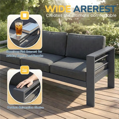 Oversized Aluminum Patio Furniture Set – All-Weather Deep Seating