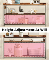 IRONCK 55" Console Table with Power Outlet & Adjustable Height