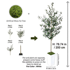 Artificial Olive Tree 1.2–2.0m with Thick Trunk Realistic Faux Plant
