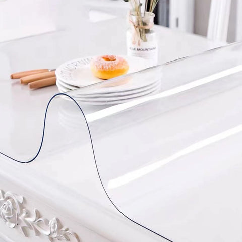 SucceBuy Transparent PVC Table Cover Protector (1.5–2mm Thick)