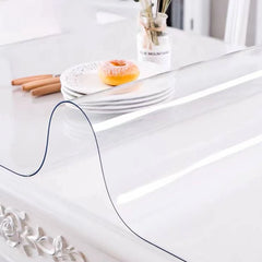SucceBuy Transparent PVC Table Cover Protector (1.5–2mm Thick)