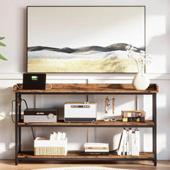 IRONCK 55" Console Table with Power Outlet & Adjustable Height