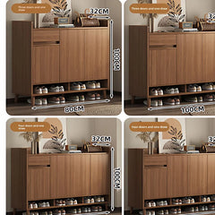 Multi-Function Pine Wood Shoe Cabinet with Entryway Storage