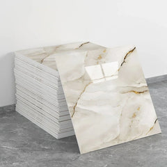 Aluminum Foil Marble Tile Wall Stickers – Self-Adhesive Waterproof Wallpaper