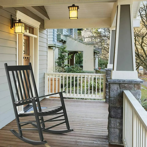 Homfa Wooden Rocking Chair for Porch, Bedroom & Balcony