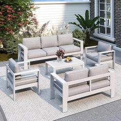 Oversized Aluminum Patio Furniture Set – All-Weather Deep Seating