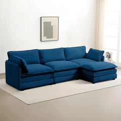 Modular Cloud Sectional Sofa with Movable Ottoman & Pillows