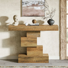Tribesigns 42.5" Farmhouse Narrow Console Table with Geometric Base