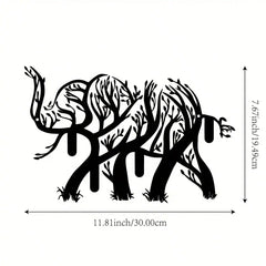 3-Piece Black Metal Tree of Life Wall Art – Wall Hanging Decor Set