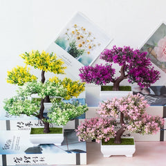 Artificial Bonsai Tree in Pot – Small Fake Plant for Home Decor
