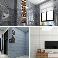 30-Pack Self-Adhesive Marble Tile Wall Stickers – PVC Wall Panels