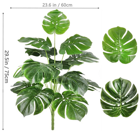 Artificial Philodendron Leaves – Lightweight Indoor Home Decor Plant