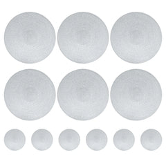 Set of 6 Round Braided Washable Placemats (34cm)