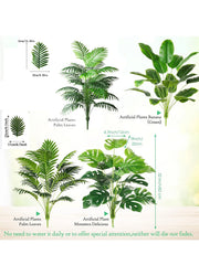 Large Artificial Areca Palm Plant in Pot – Faux Tropical Floor Decor