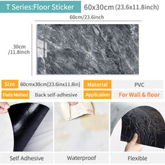 30-Pack Self-Adhesive Marble Tile Wall Stickers – PVC Wall Panels