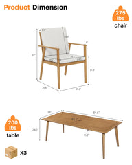 SeeHill 9-Piece Outdoor Patio Dining Set for 8 with Umbrella Hole
