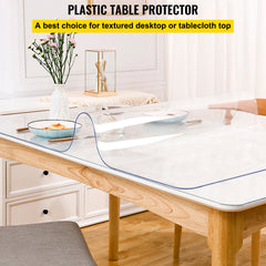 SucceBuy Transparent PVC Table Cover Protector (1.5–2mm Thick)