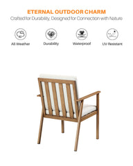 SeeHill 9-Piece Outdoor Patio Dining Set for 8 with Umbrella Hole