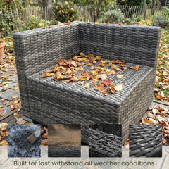 8-Piece Patio Furniture Set with Fire Pit Table & Wicker Sectional Sofa