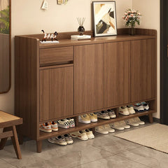 Multi-Function Pine Wood Shoe Cabinet with Entryway Storage