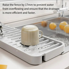 Silicone Kitchen Sink Splash Guard with Soap & Sponge Holder