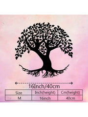 3-Piece Black Metal Tree of Life Wall Art – Wall Hanging Decor Set