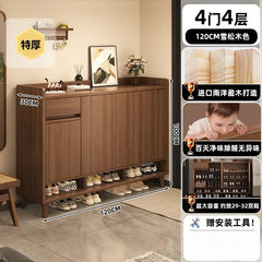 Multi-Function Pine Wood Shoe Cabinet with Entryway Storage
