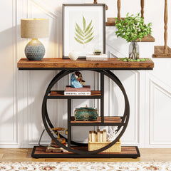 41.3" Industrial 4-Tier Console Table for Entryway & Living Room