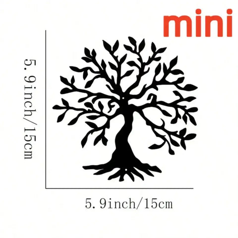 3-Piece Black Metal Tree of Life Wall Art – Wall Hanging Decor Set