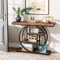 41.3" Industrial 4-Tier Console Table for Entryway & Living Room