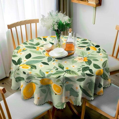 Lemon Print Tablecloth – Fresh & Simple Round/Rectangular Design