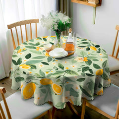 Lemon Print Tablecloth – Fresh & Simple Round/Rectangular Design