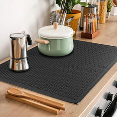 Black Silicone Electric Stove Mat 71x51cm Heat-Resistant Cooktop Protector