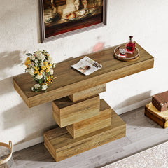Tribesigns 42.5" Farmhouse Narrow Console Table with Geometric Base