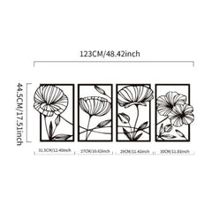 3-Piece Black Metal Tree of Life Wall Art – Wall Hanging Decor Set