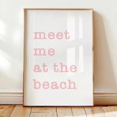 Pink Beach Quote Canvas Wall Art – Summer Coastal Poster Set (1/6pcs)