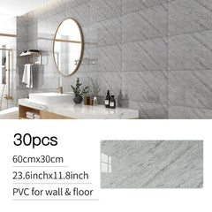 30-Pack Self-Adhesive Marble Tile Wall Stickers – PVC Wall Panels
