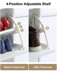 Slim Shoe Cabinet with 3 Flip Drawers
